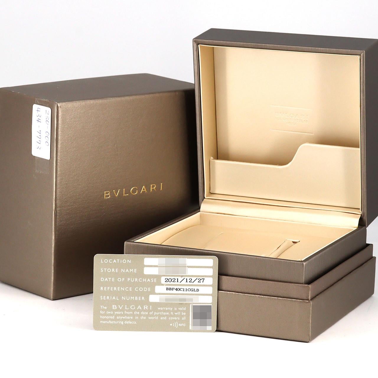 【ノーメンテナンス還元価格】ブルガリ ブルガリブルガリカーボンゴールド BB40CL/BBP40C11CGLD カーボン 自動巻