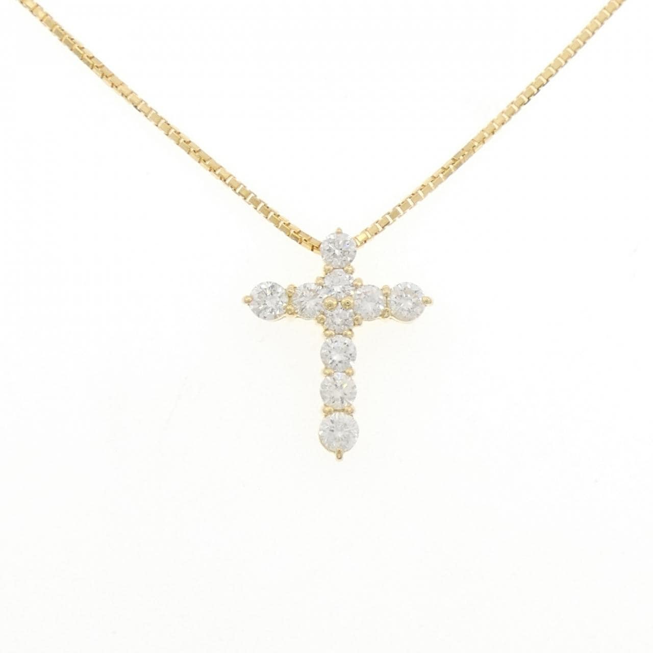 K18YG クロス ダイヤモンド ネックレス 1.00CT