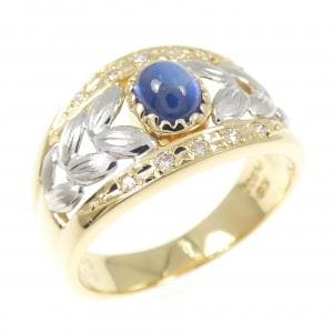 K18YG/PT900 サファイヤ リング 0.59CT