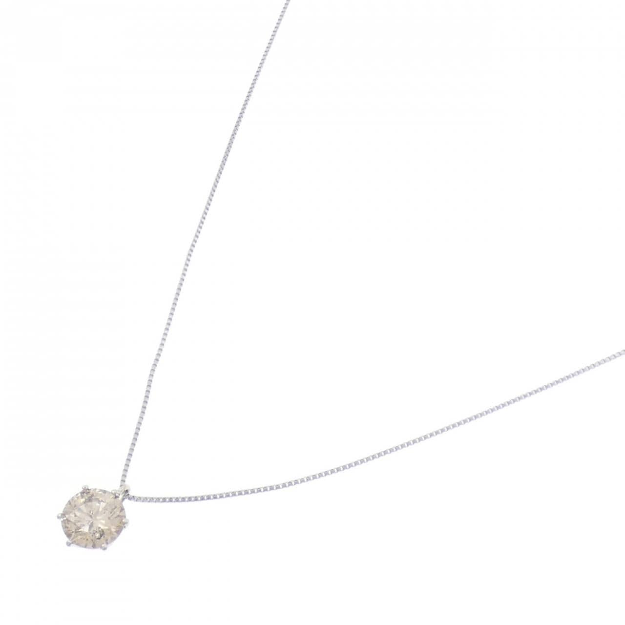 PT900/PT850 ソリティア ダイヤモンド ネックレス 0.70CT