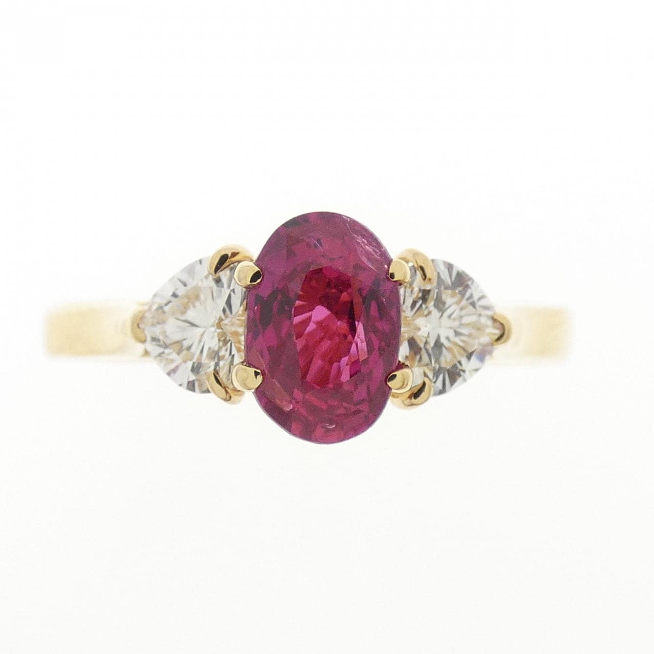K18YG ハート ルビー リング 0.64CT