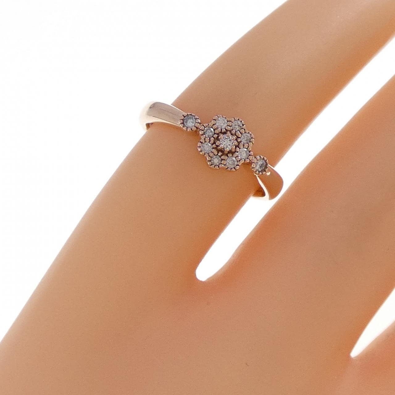 K10PG ダイヤモンド ピンキーリング 0.07CT