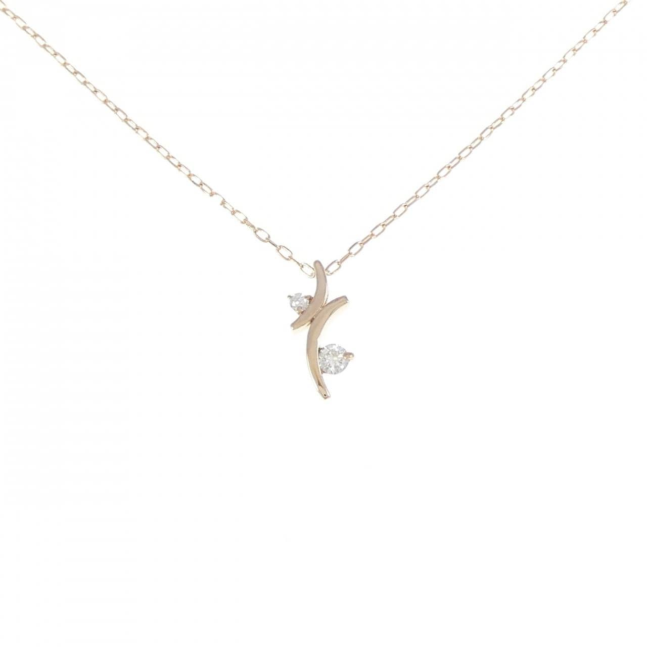 K18PG ダイヤモンド ネックレス 0.1CT