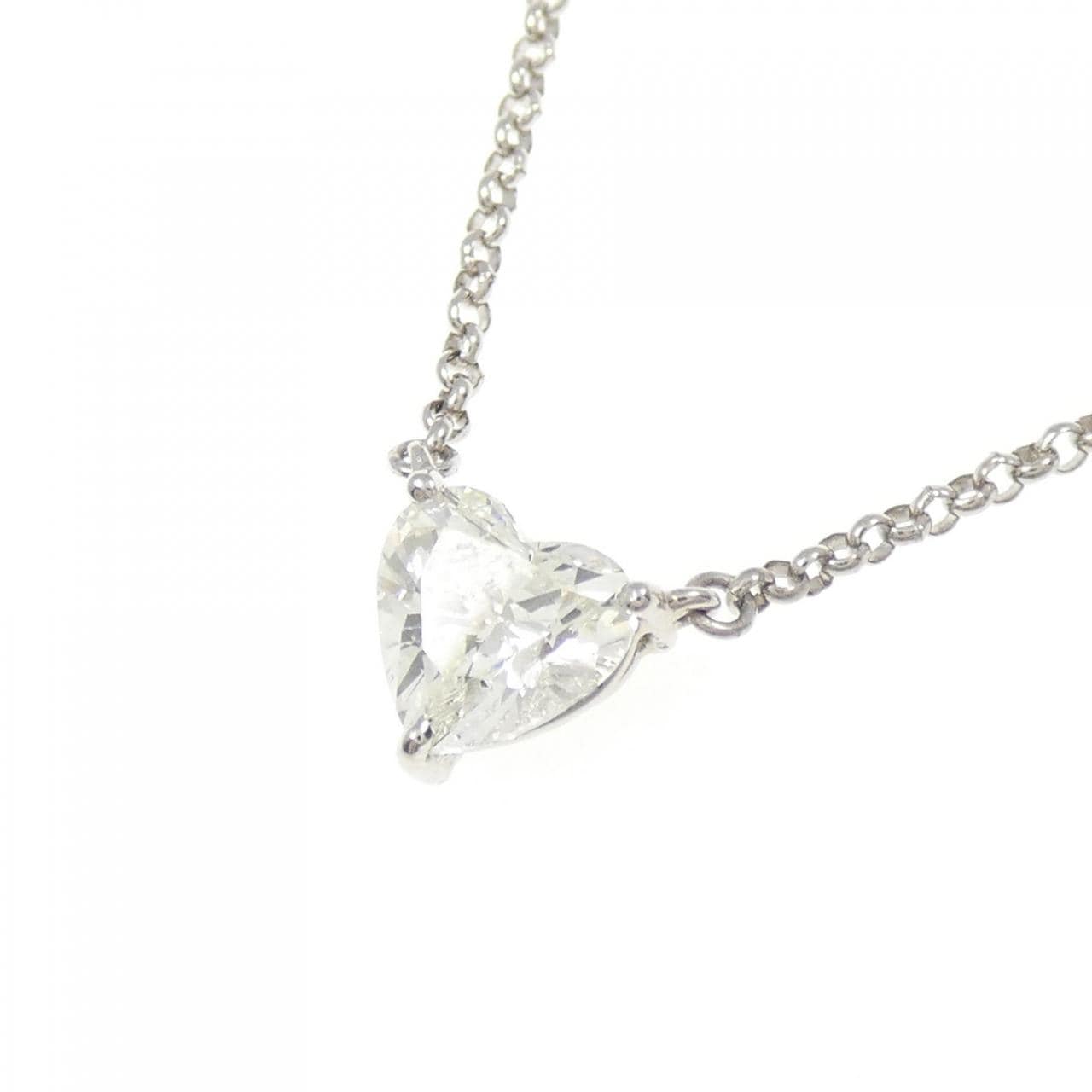 PT900/PT850 ダイヤモンド ネックレス 0.787CT K SI2 ハートシェイプ