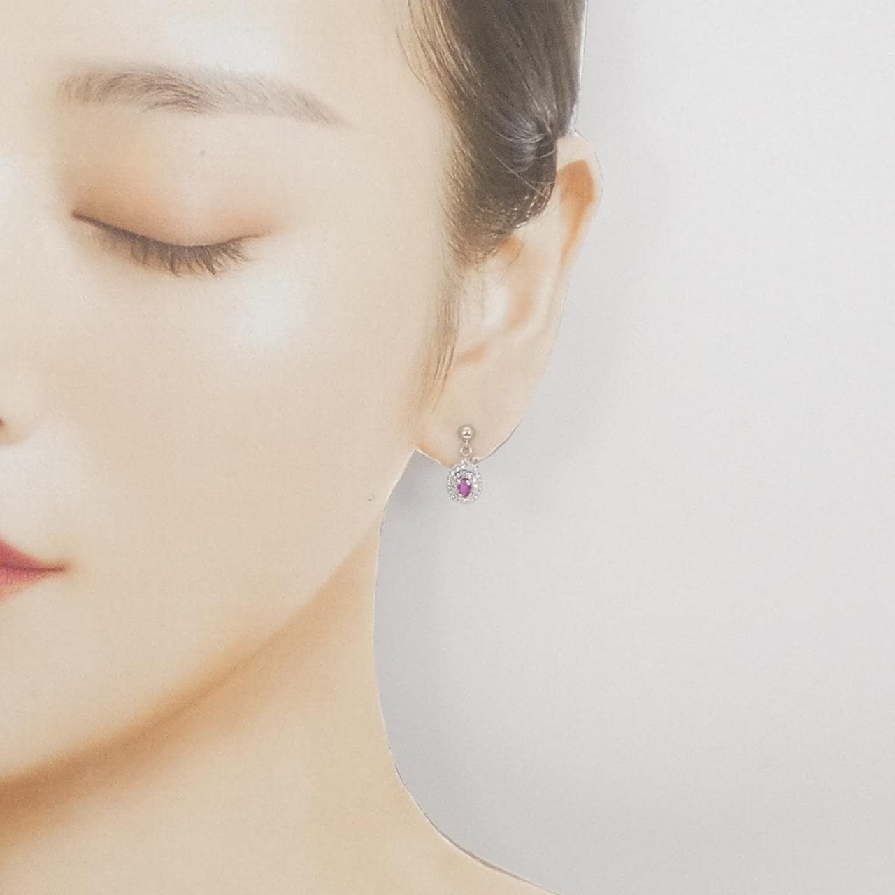 PT900 ルビー ピアス