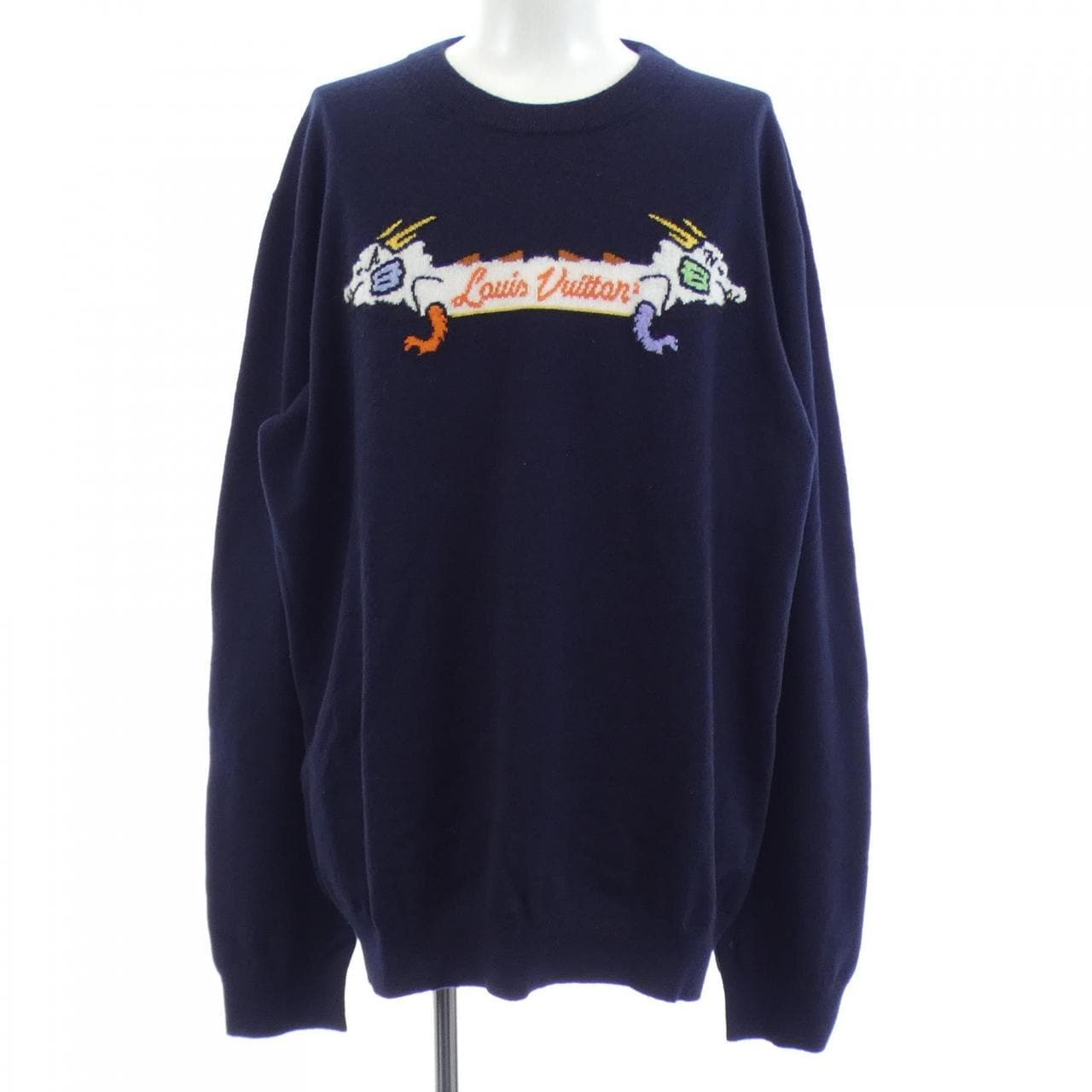 ルイヴィトン LOUIS VUITTON インタルシアジャカードグラフィックカシミヤクルーネック　NIGO HMN02WDLB ニット