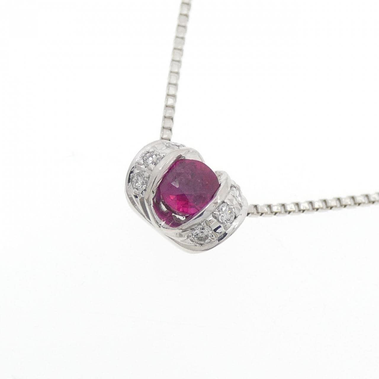 PT900/PT850 ルビー ネックレス 0.33CT