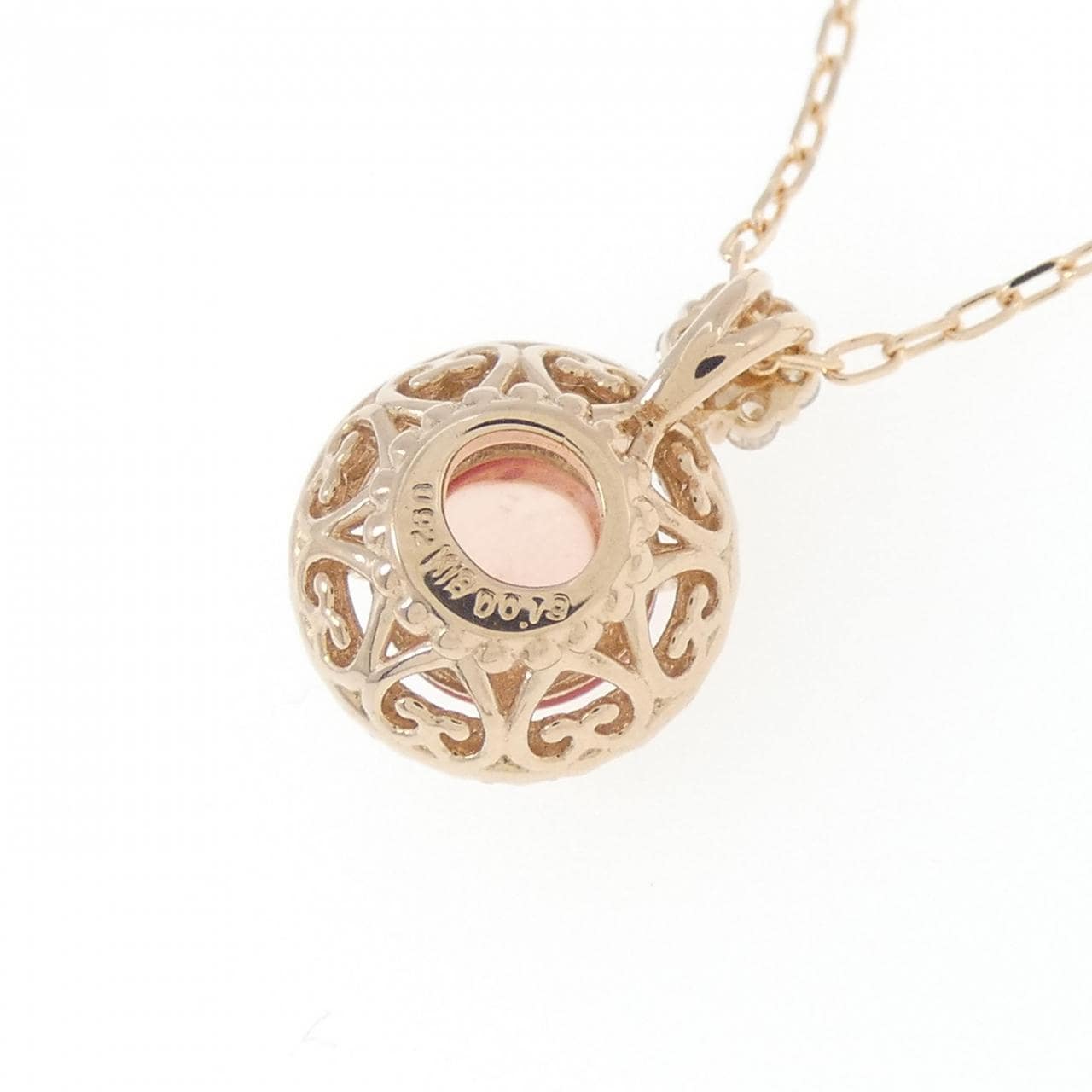 K18PG Flower Rhodochrosite Necklace 0.92CT