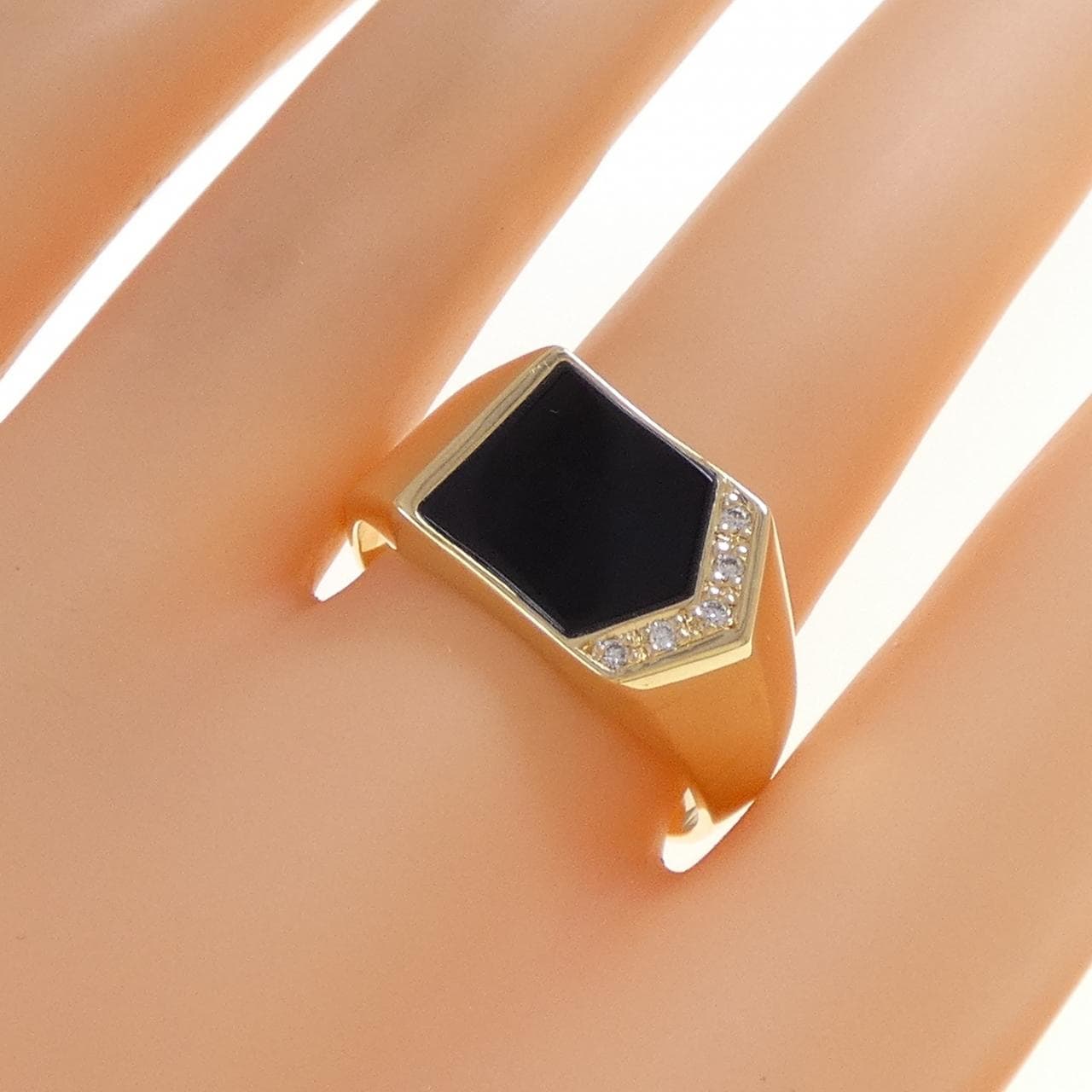 【新品】K18YG オニキス リング