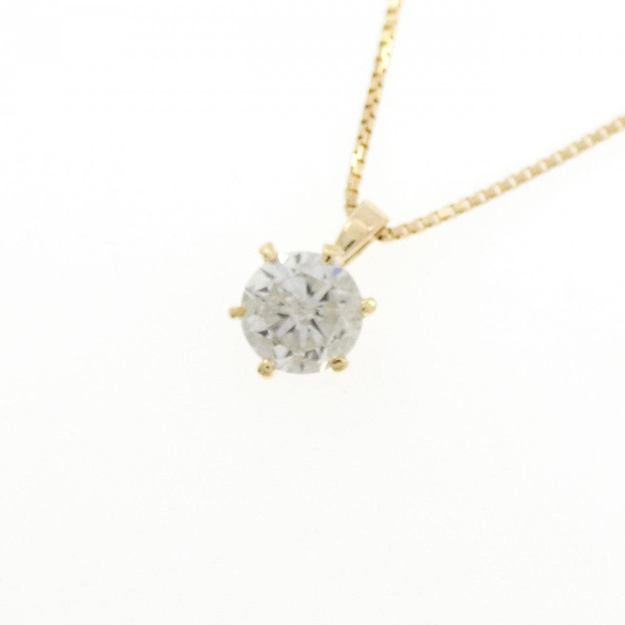 K18YG ソリティア ダイヤモンド ネックレス 1.080CT