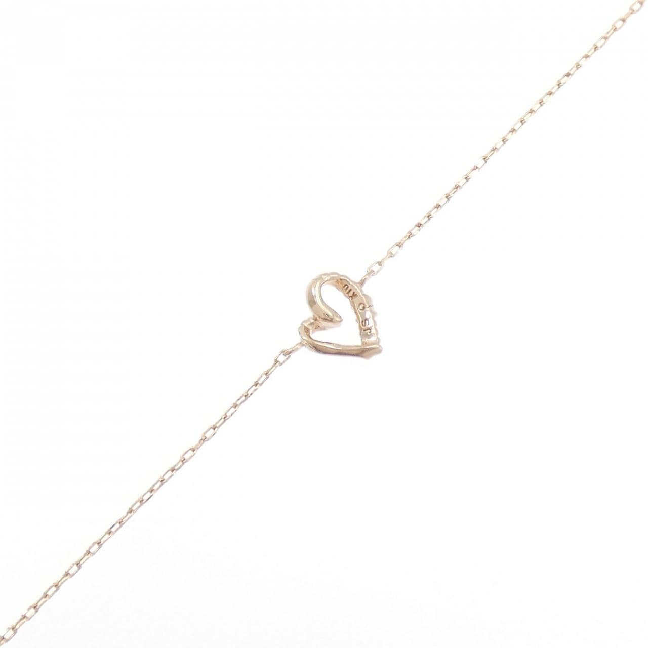 K10PG ハート ダイヤモンド ブレスレット