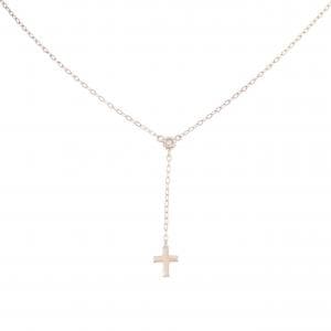 K10PG クロス ダイヤモンド ネックレス 0.01CT