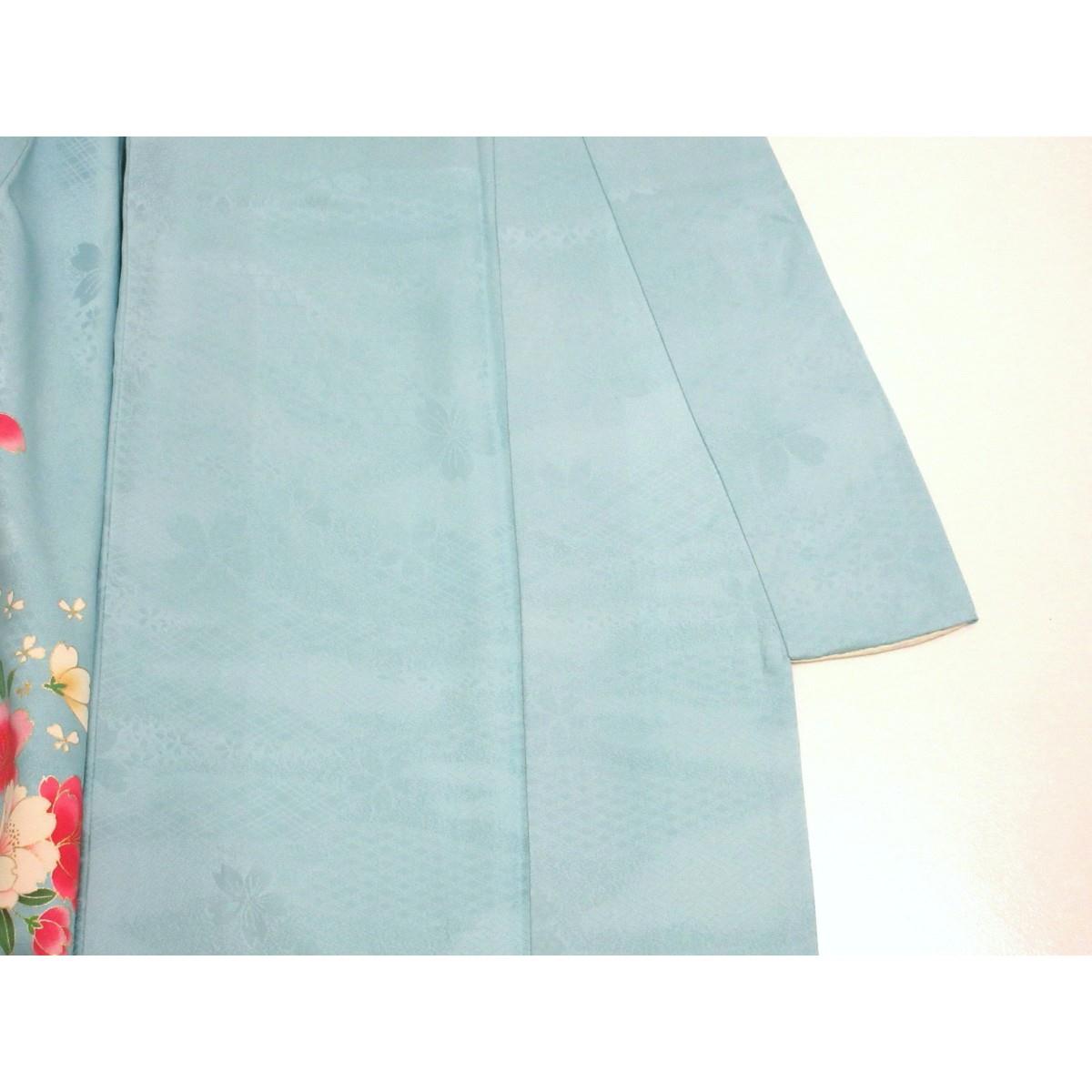 振袖　友禅金彩加工　刺繍入りボカシ染　裄丈Ｓ寸