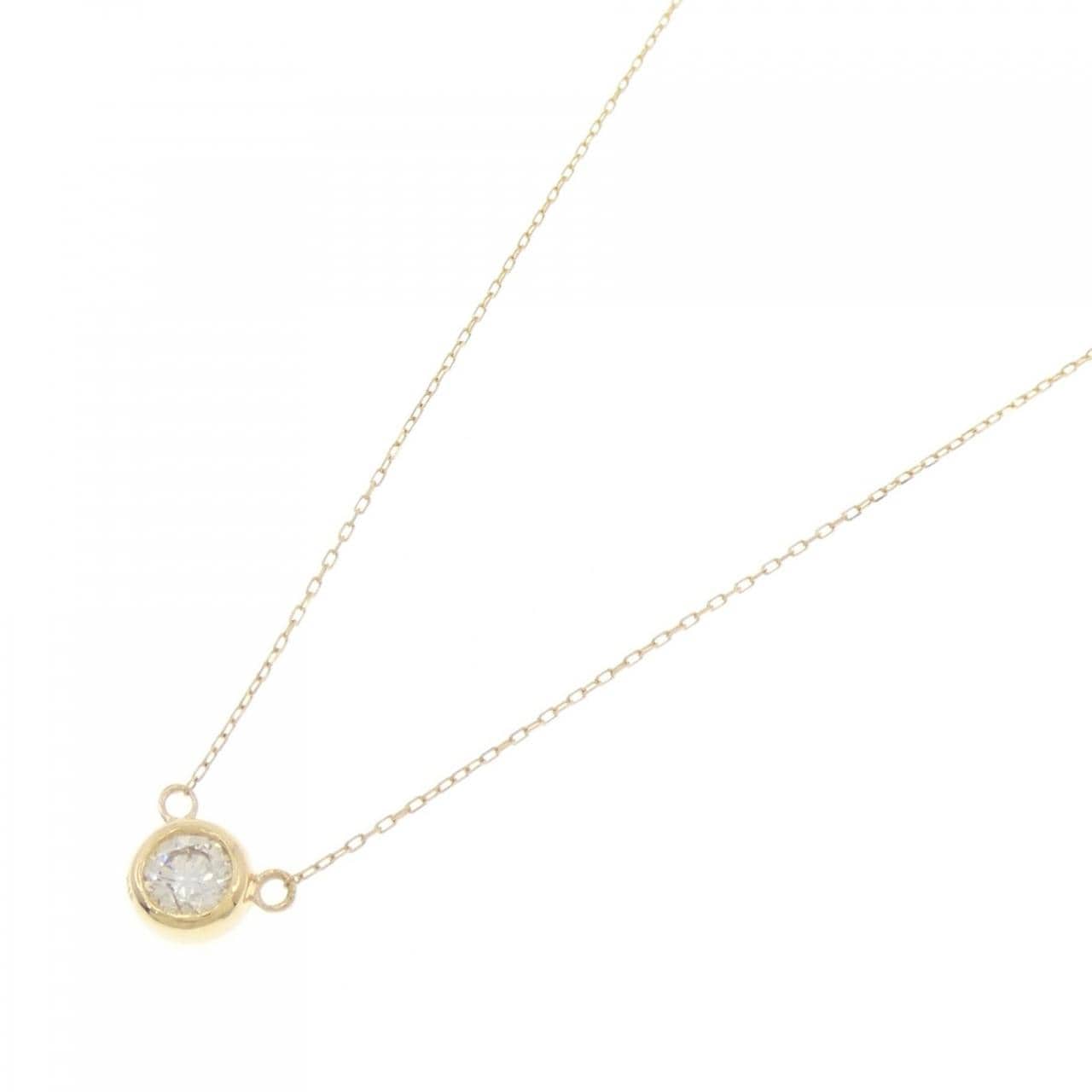 K18YG ソリティア ダイヤモンド ネックレス 0.20CT