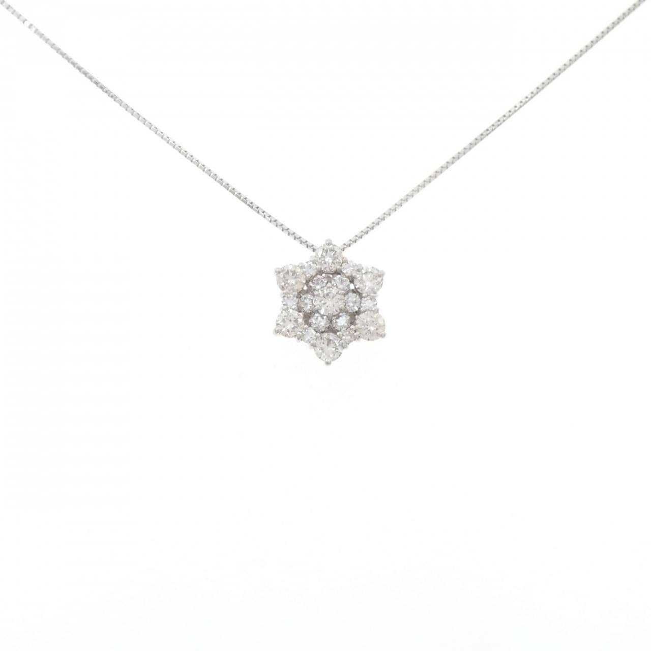 K18WG ダイヤモンド ネックレス 1.02CT