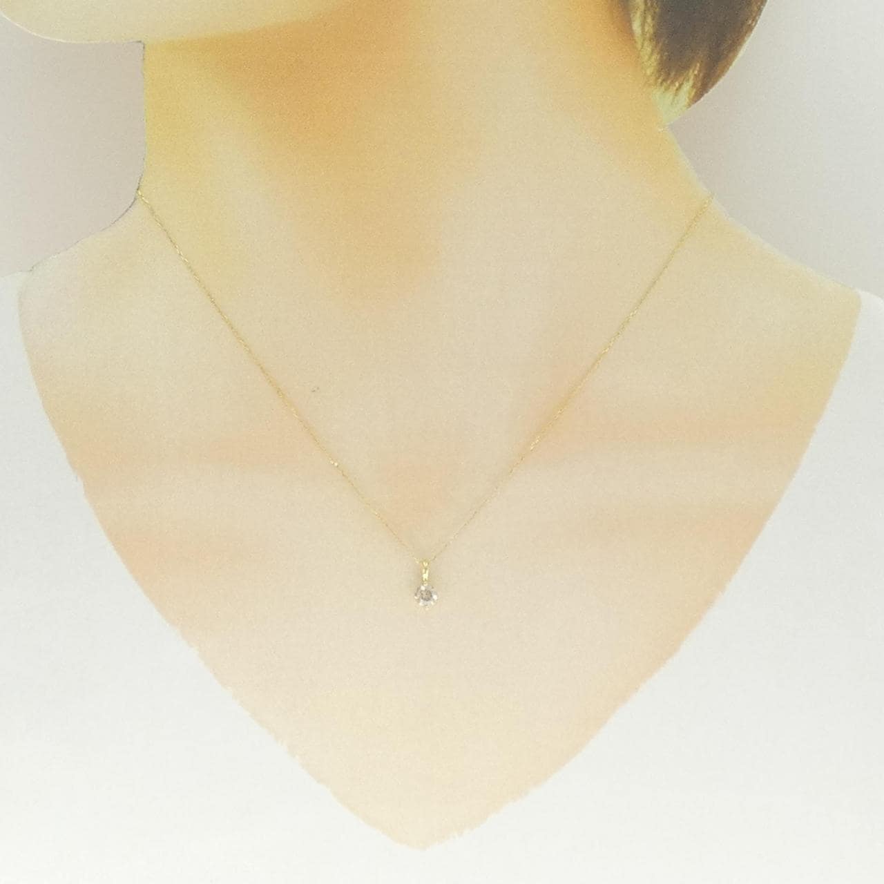 K18YG Solitaire Diamond Necklace 0.30CT