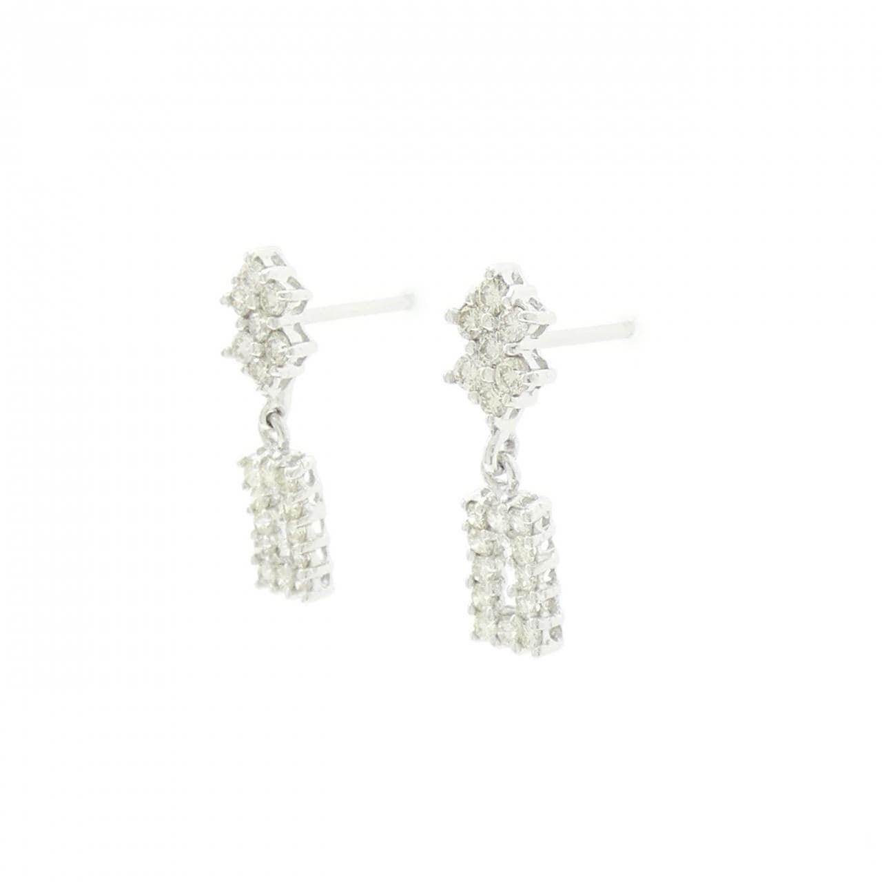 K18WG ダイヤモンド ピアス