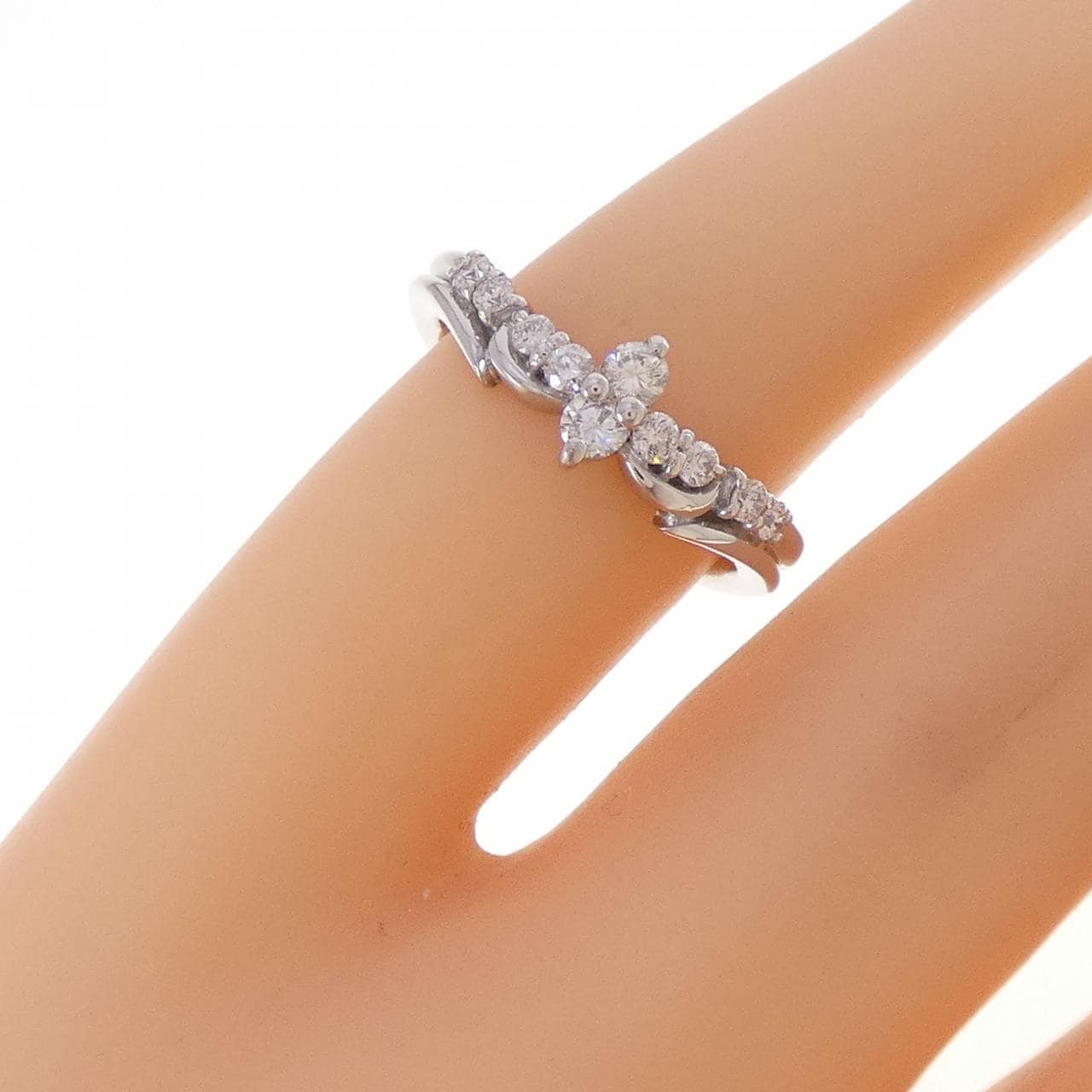 PT900 ダイヤモンド ピンキーリング 0.20CT