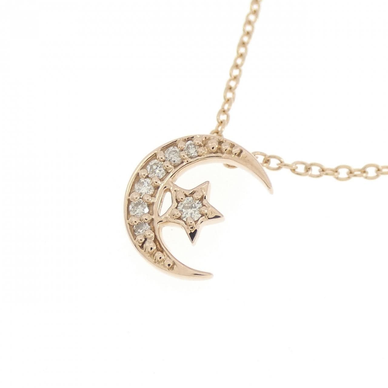 K18PG ムーン×スター ダイヤモンド ネックレス