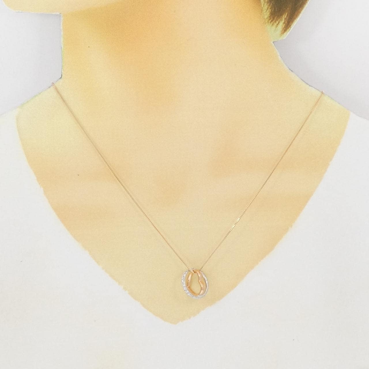 K18PG/K18WG ハート ダイヤモンド ネックレス 0.56CT