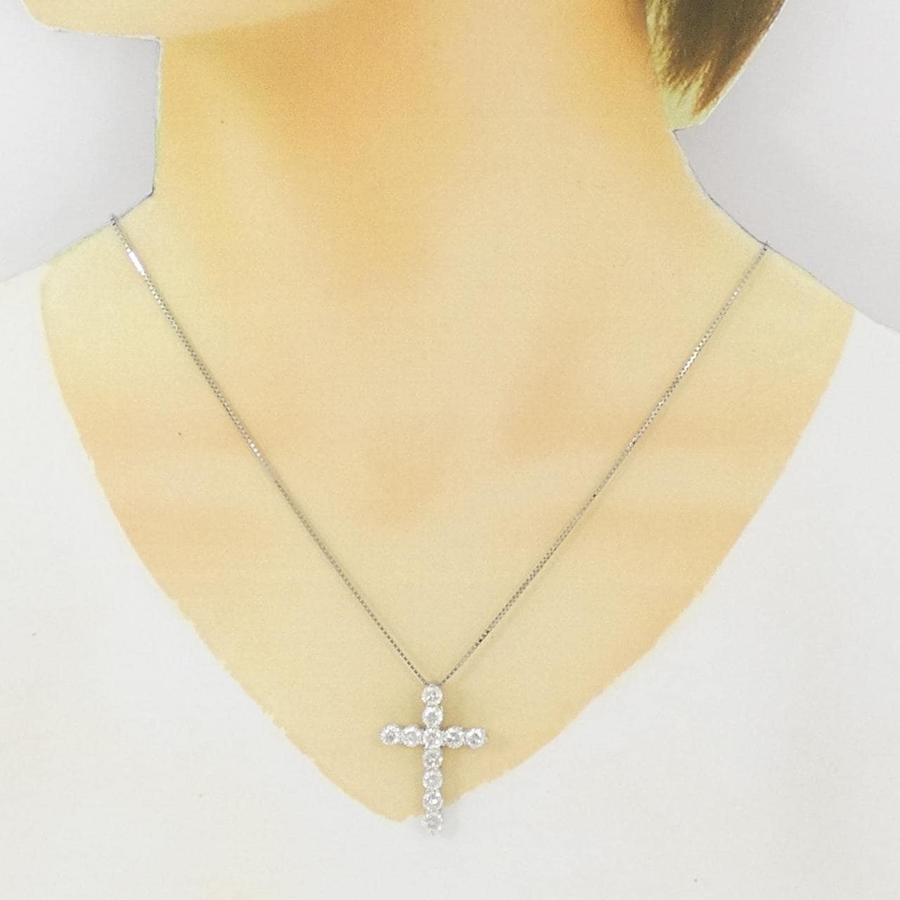 PT900/PT850 クロス ダイヤモンド ネックレス 3.22CT