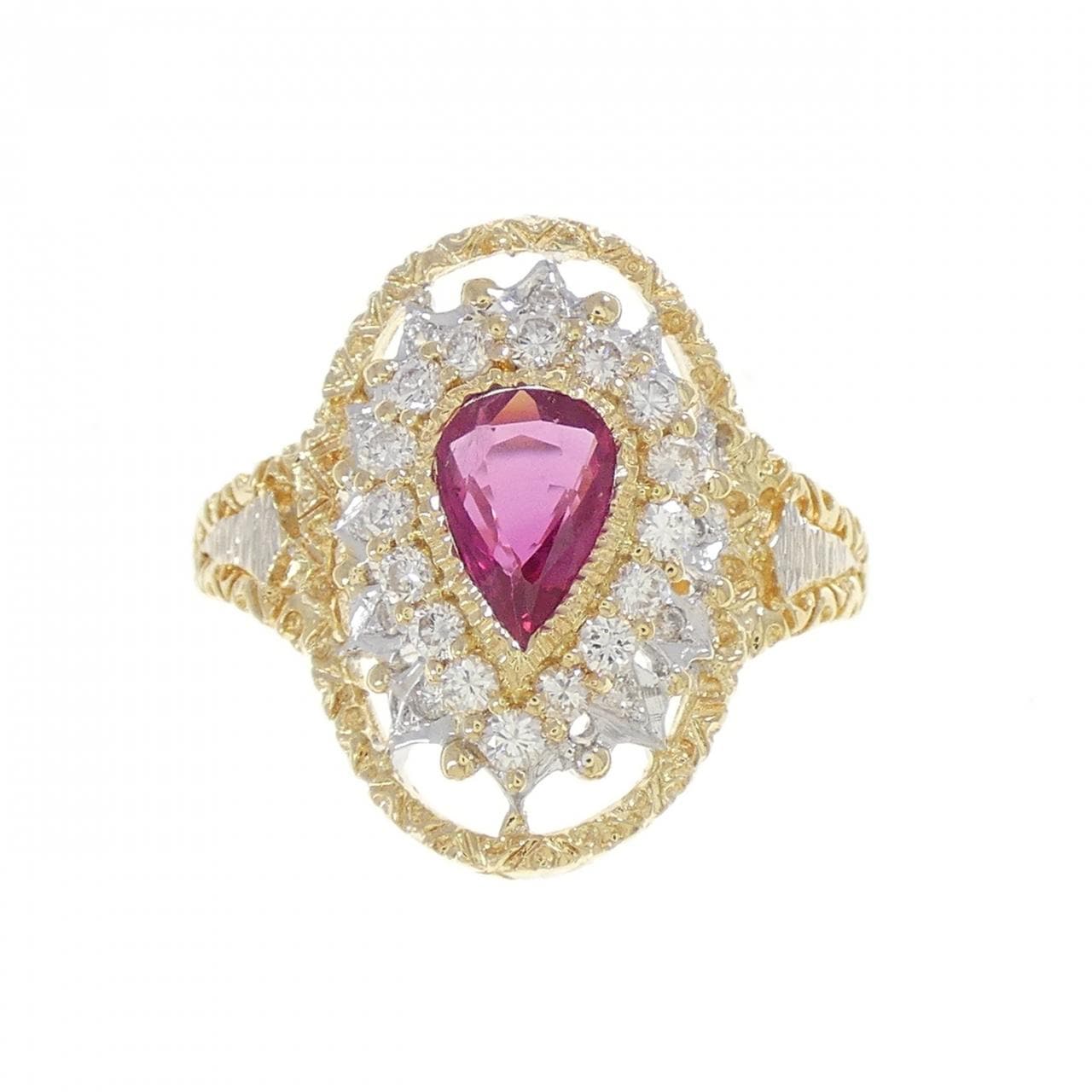 750YG/750WG ルビー リング 0.59CT