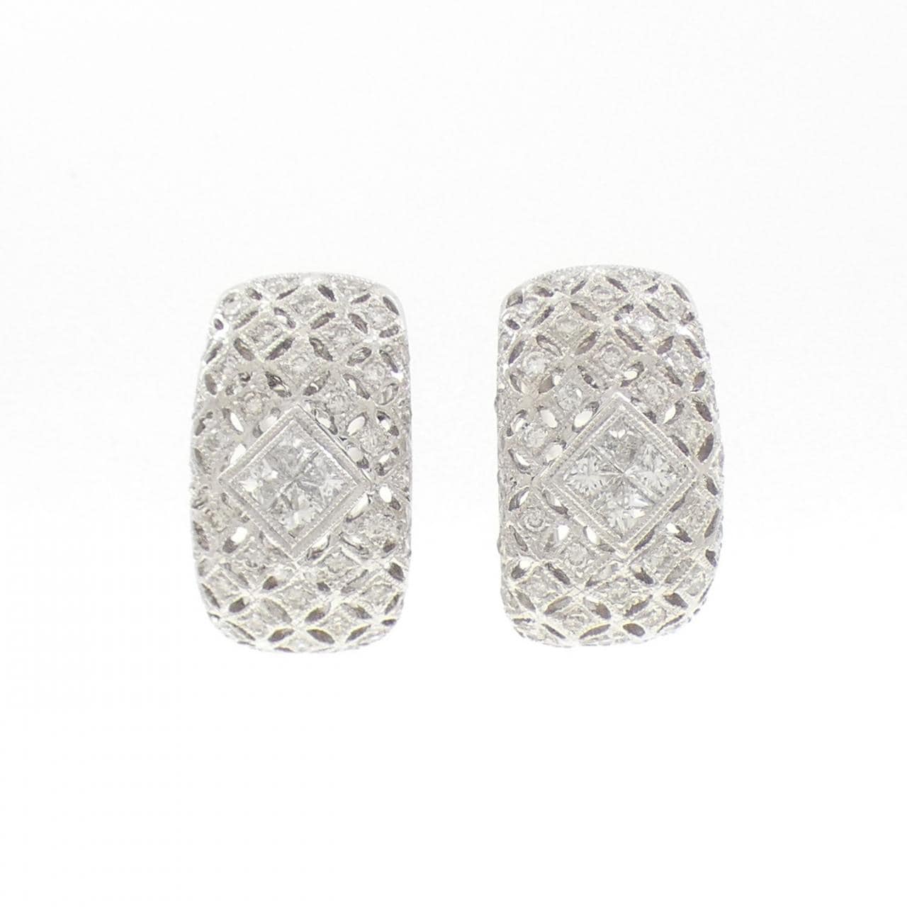 K18WG ダイヤモンド ピアス/イヤリング 1.23CT