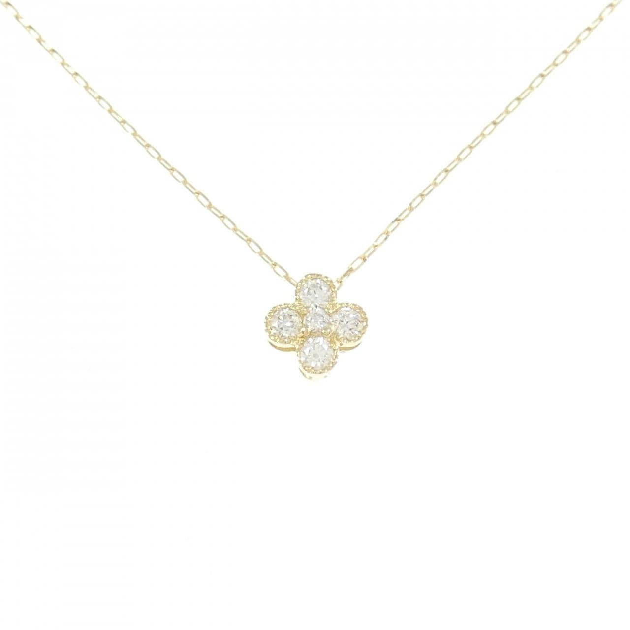 [BRAND NEW] K18YG Flower Diamond Necklace 0.10CT