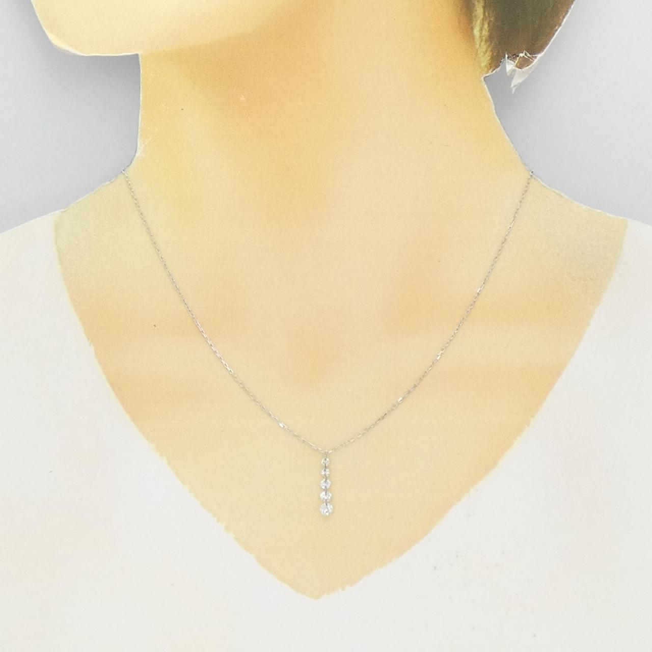 【新品】18KWG ダイヤモンド ネックレス 0.48CT
