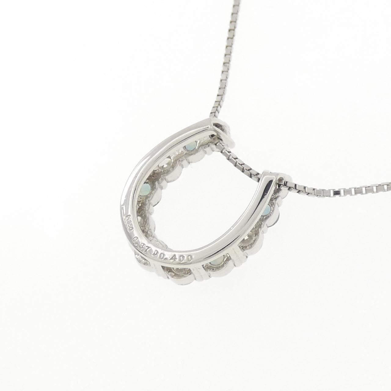 PT950/PT850 ホースシュー アレキサンドライト ネックレス 0.37CT