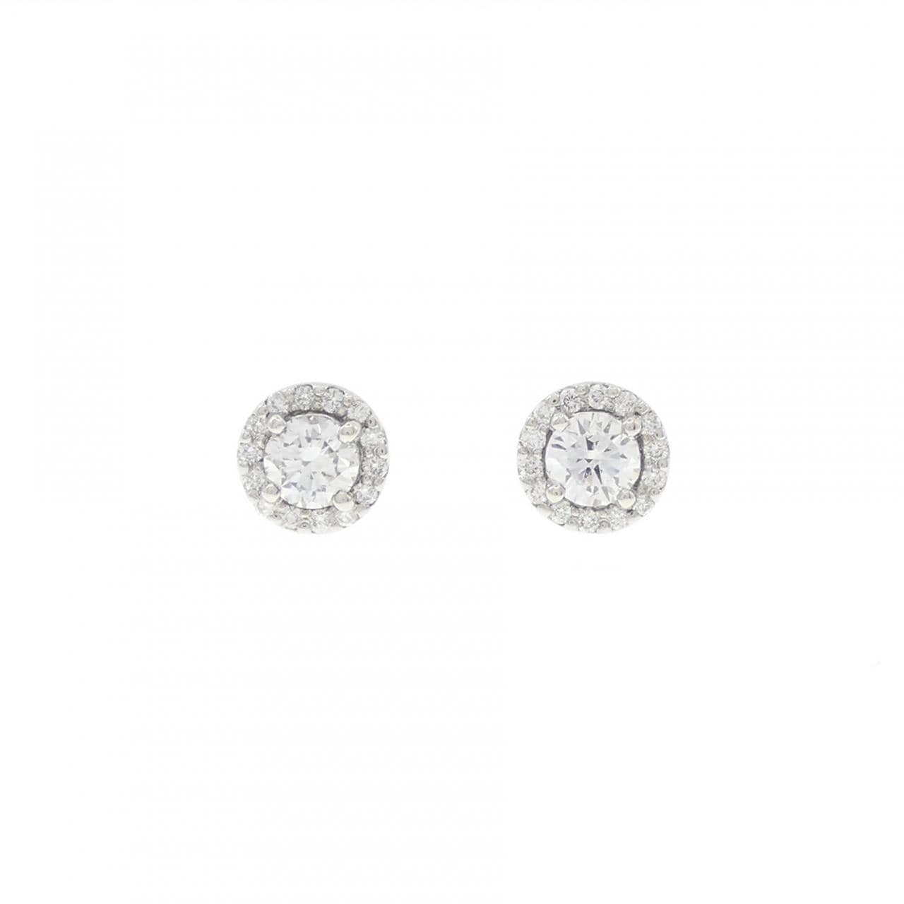【リメイク】PT900/ST ダイヤモンド ピアス 0.248CT 0.263CT D SI1-2 VG