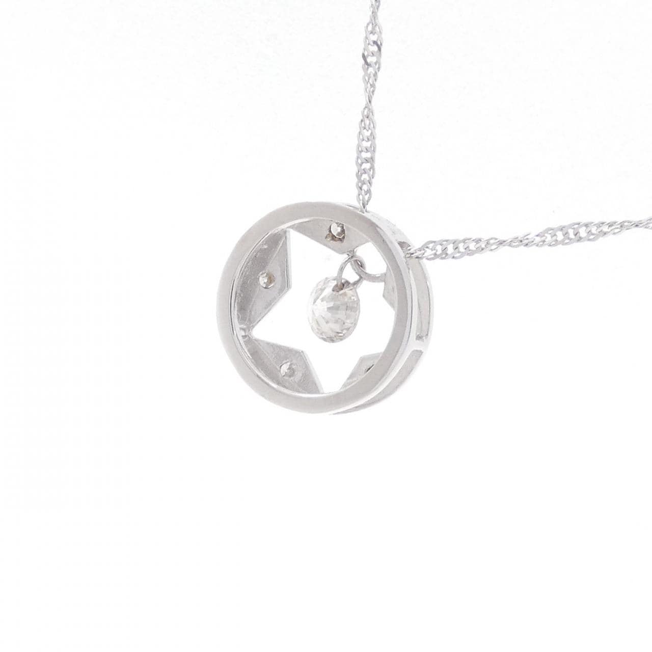 K18WG スター ダイヤモンド ネックレス 0.15CT
