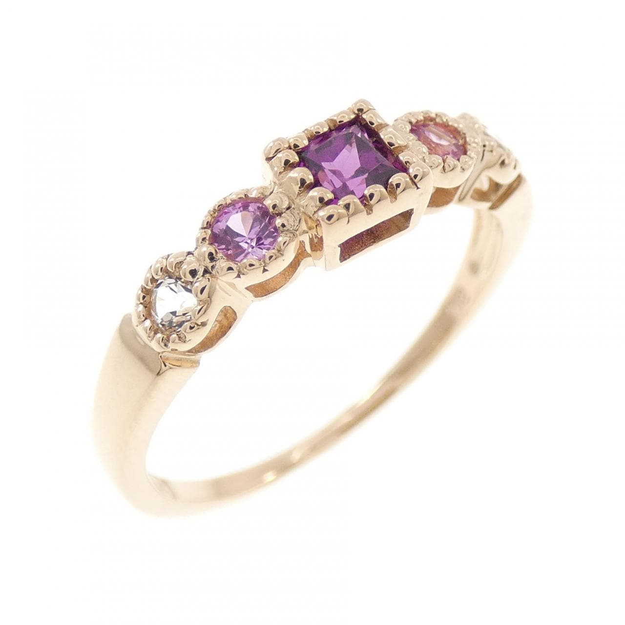 K18PG カラーストーン リング