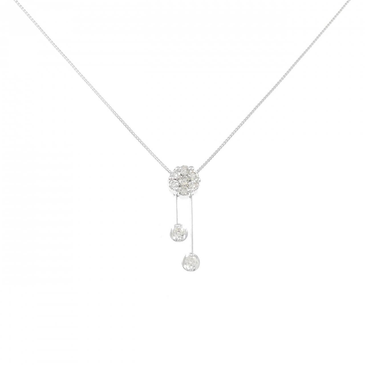 K18WG ダイヤモンド ネックレス 0.30CT