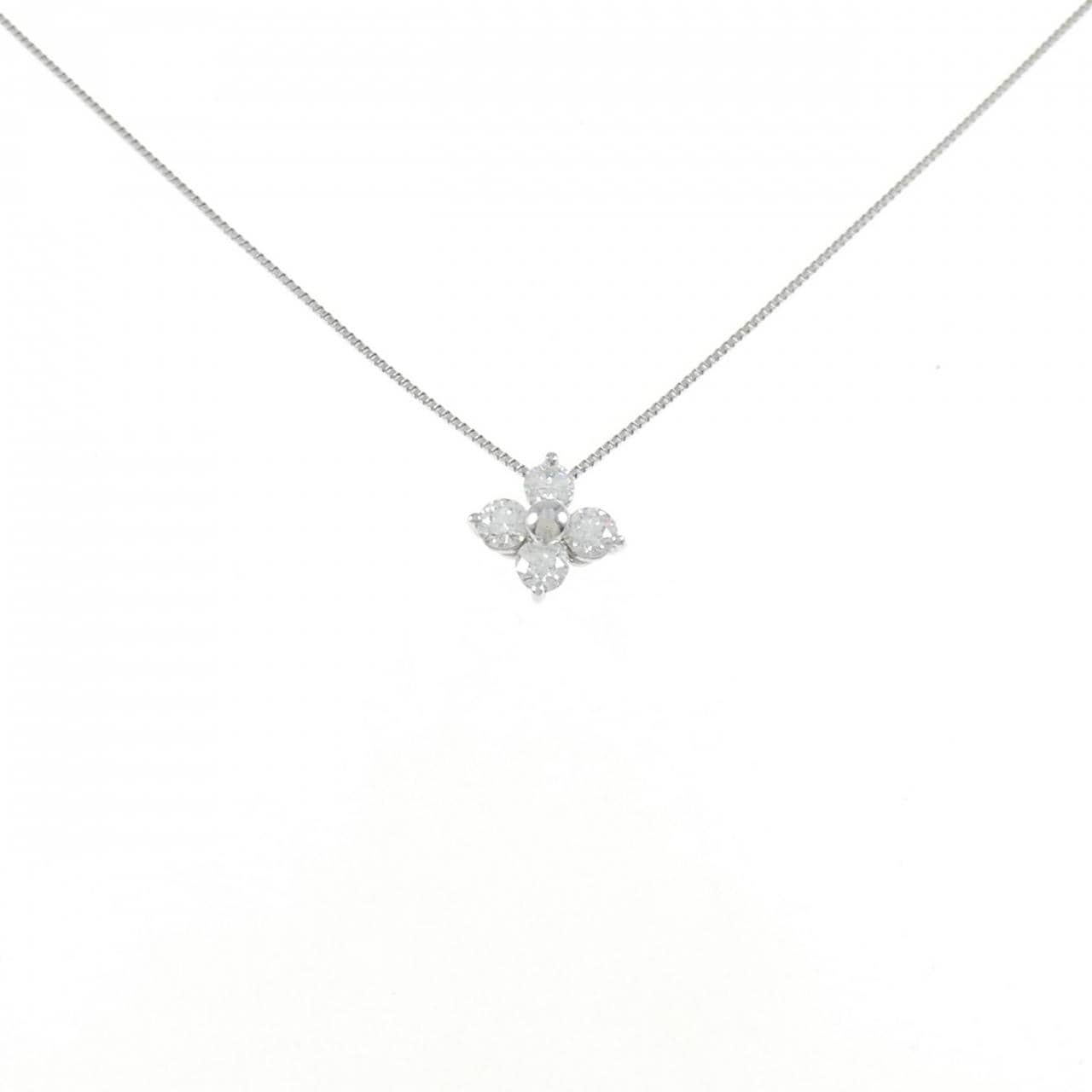 PT/PT850 フラワー ダイヤモンド ネックレス 0.529CT
