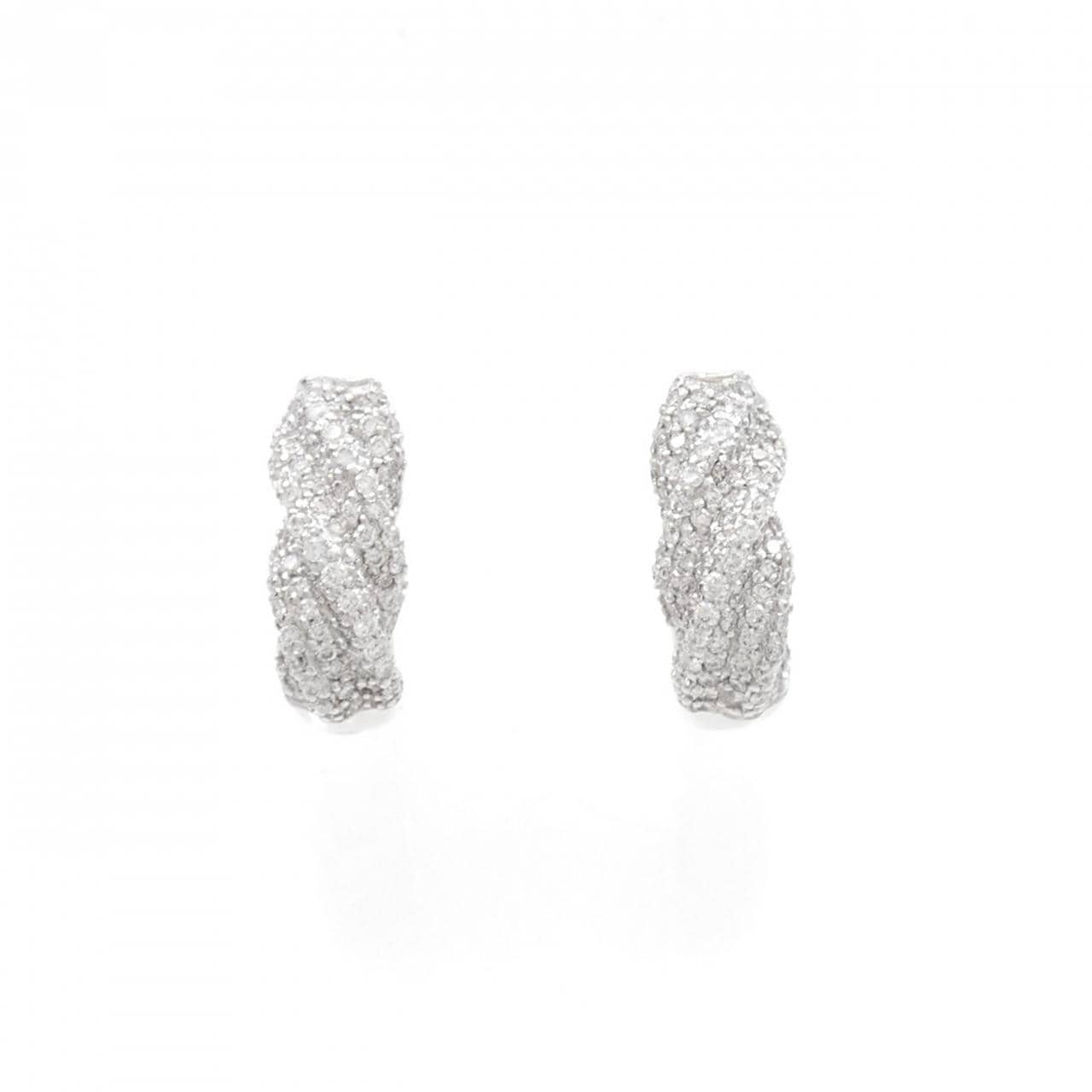 K18WG ダイヤモンド ピアス 1.26CT