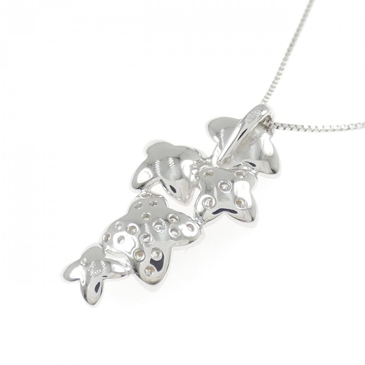 K18WG ダイヤモンド ネックレス 0.18CT