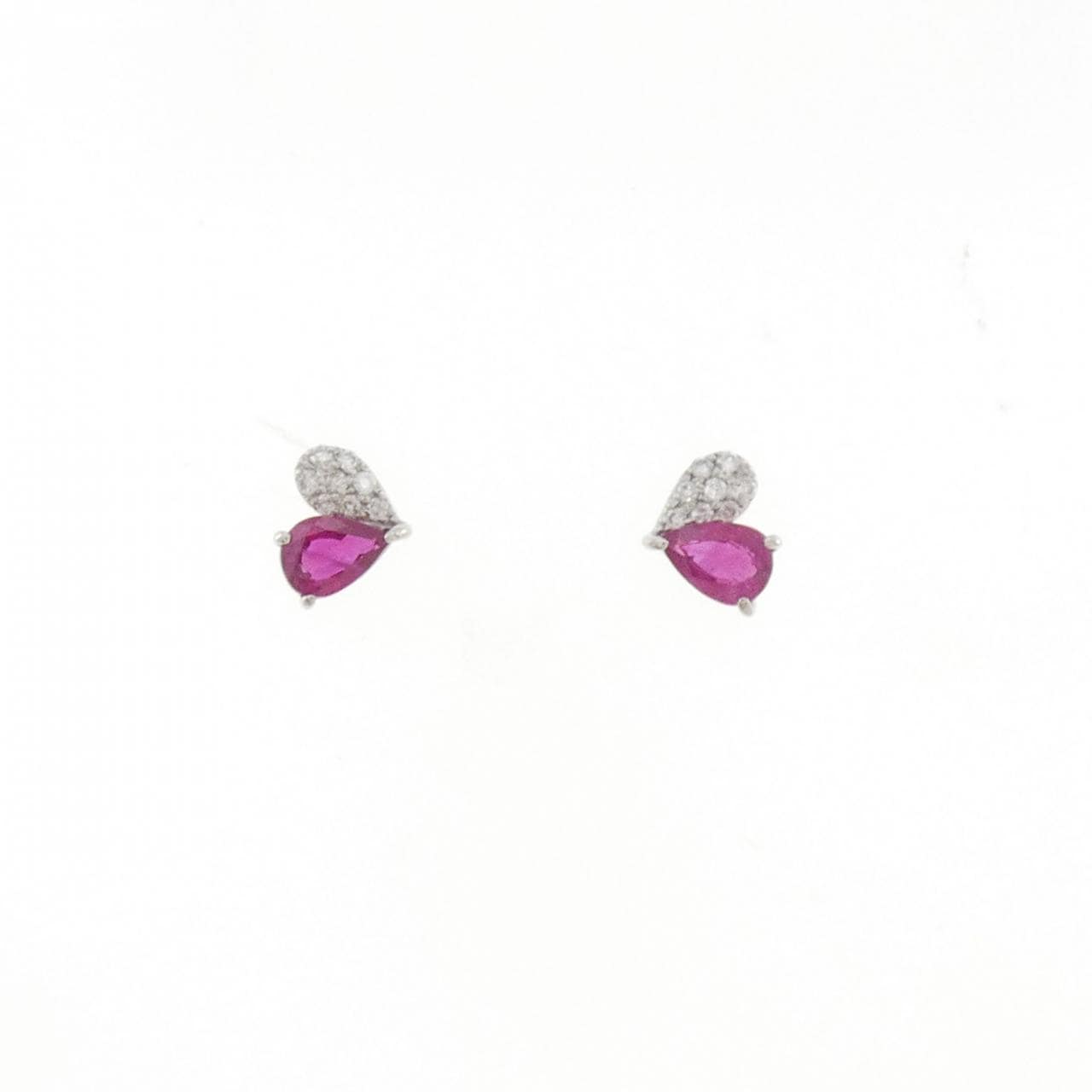 【新品】PT900 ルビー ピアス 0.48CT