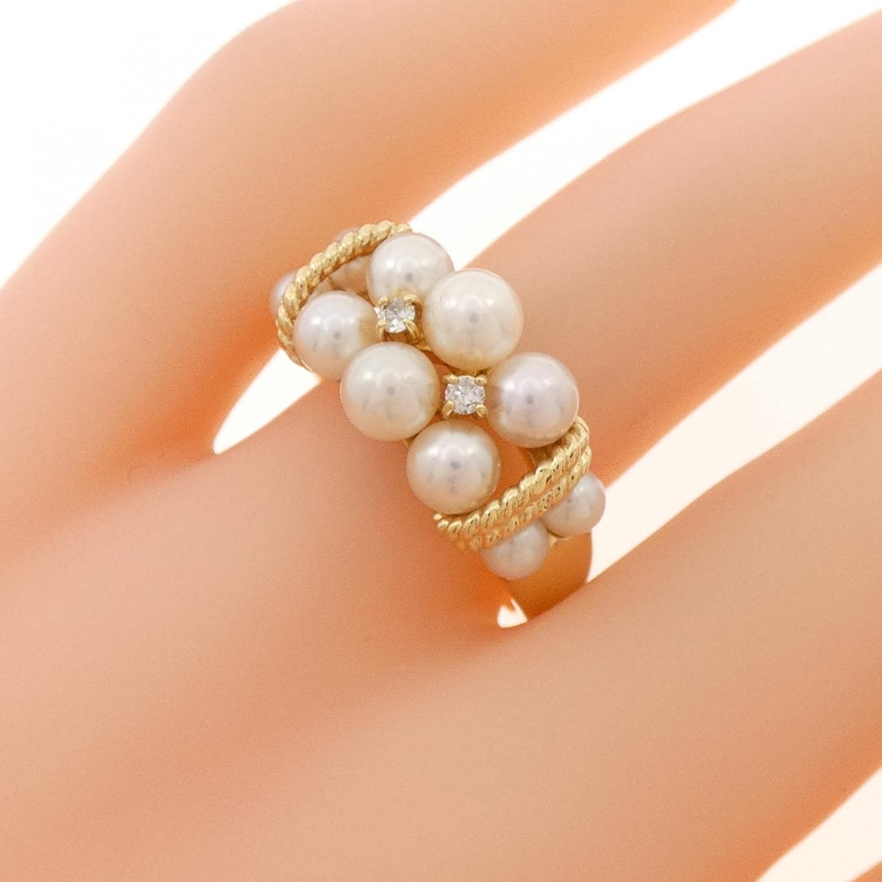 K18YG アコヤパール リング