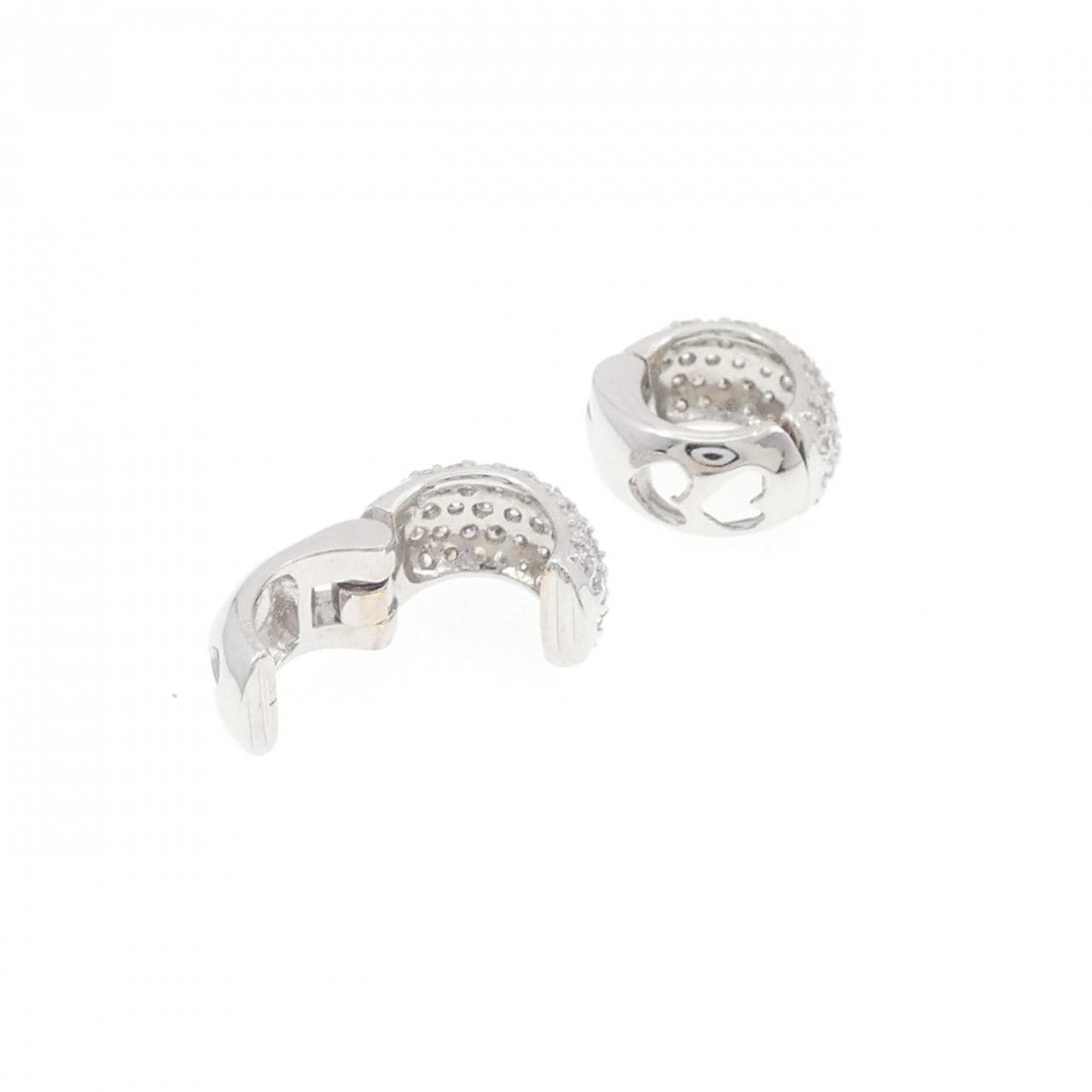 K18WG パヴェ ダイヤモンド イヤリング 1.20CT