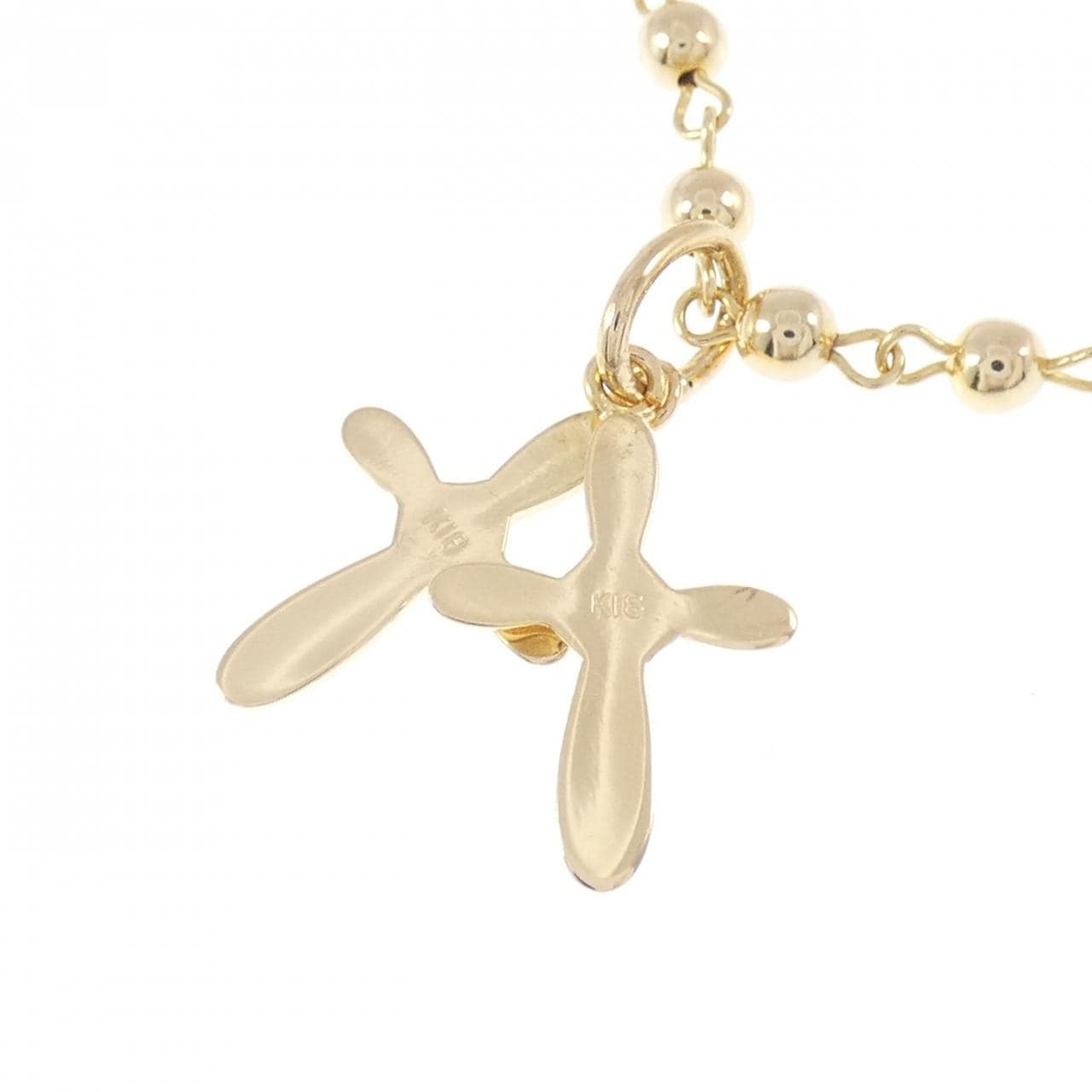 K18YG cross necklace