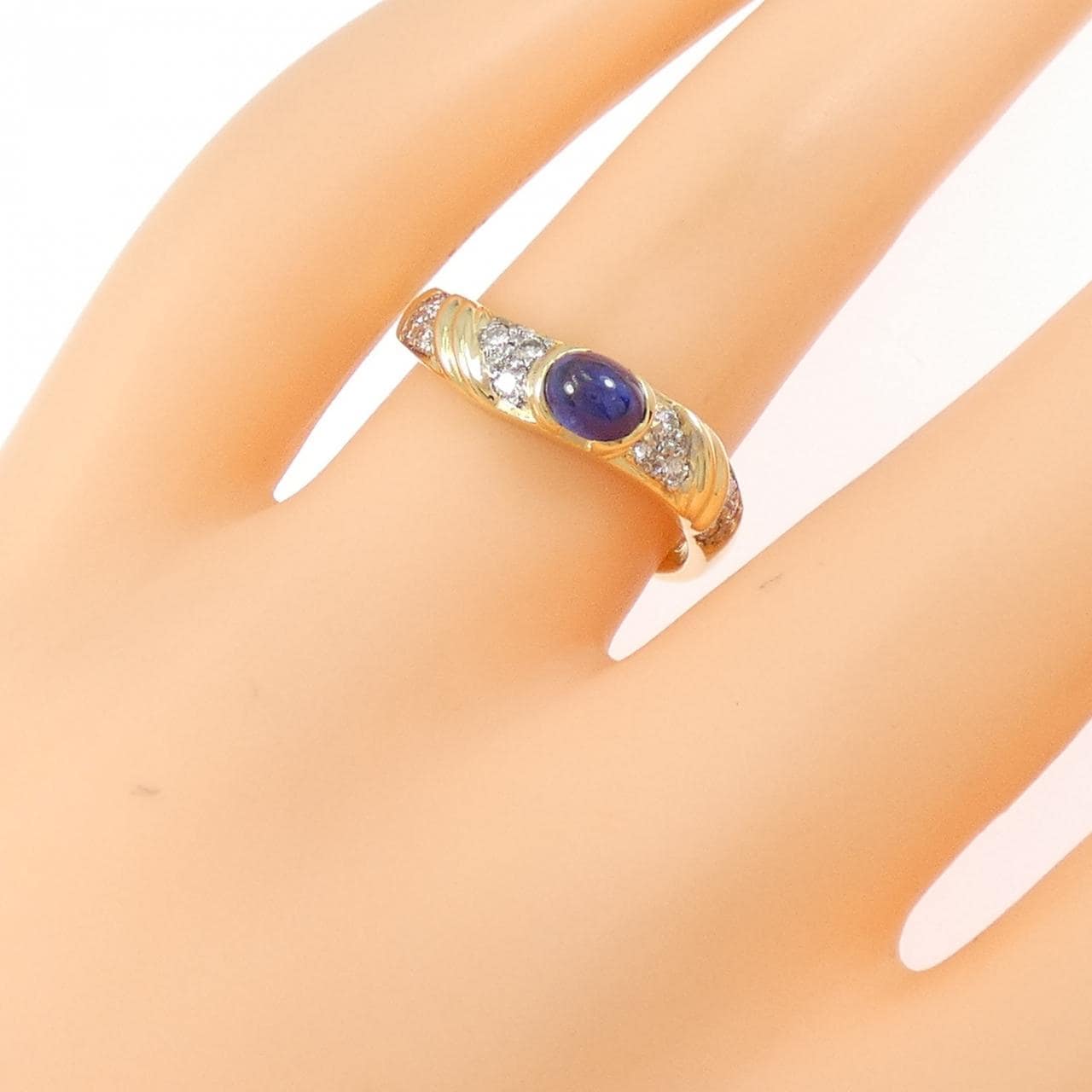 K18YG/K18WG サファイヤ リング 0.56CT
