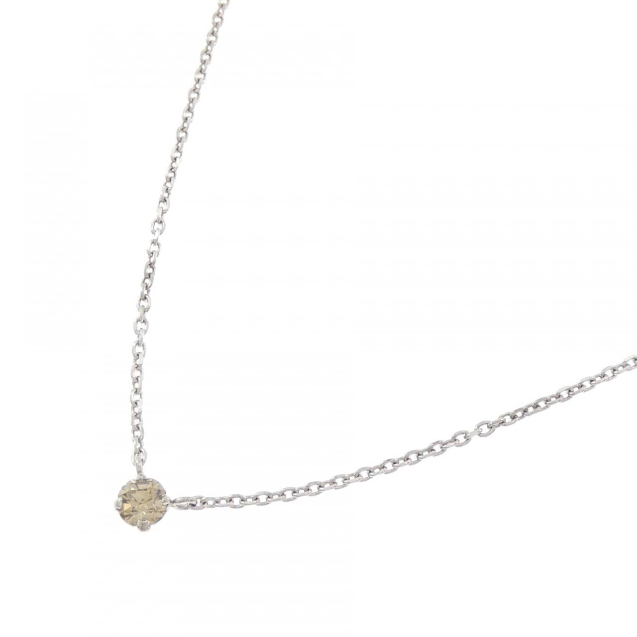 K10WG ソリティア ダイヤモンド ネックレス 0.10CT