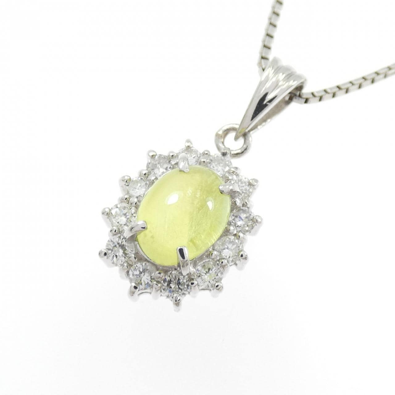 PT900/PT850 クリソベリルキャッツアイ ネックレス 1.41CT