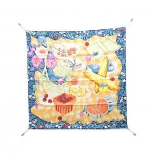 【未使用品】エルメス UNN CARRE SUR L'HERBE カレ 004181S スカーフ