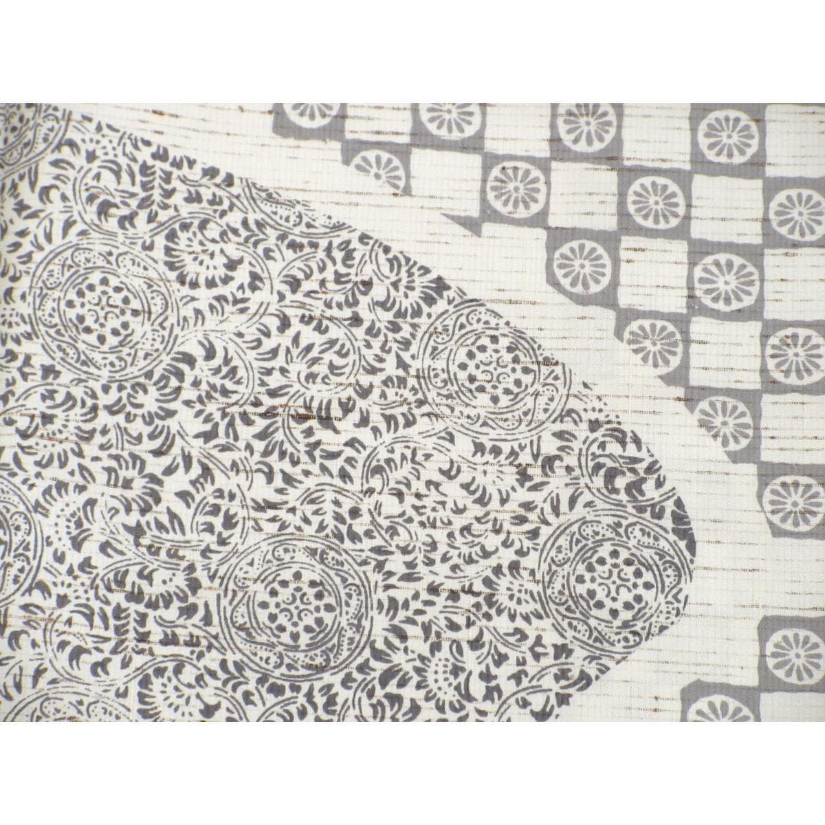 訪問着　紬織　柿渋染　ぜんまい入り