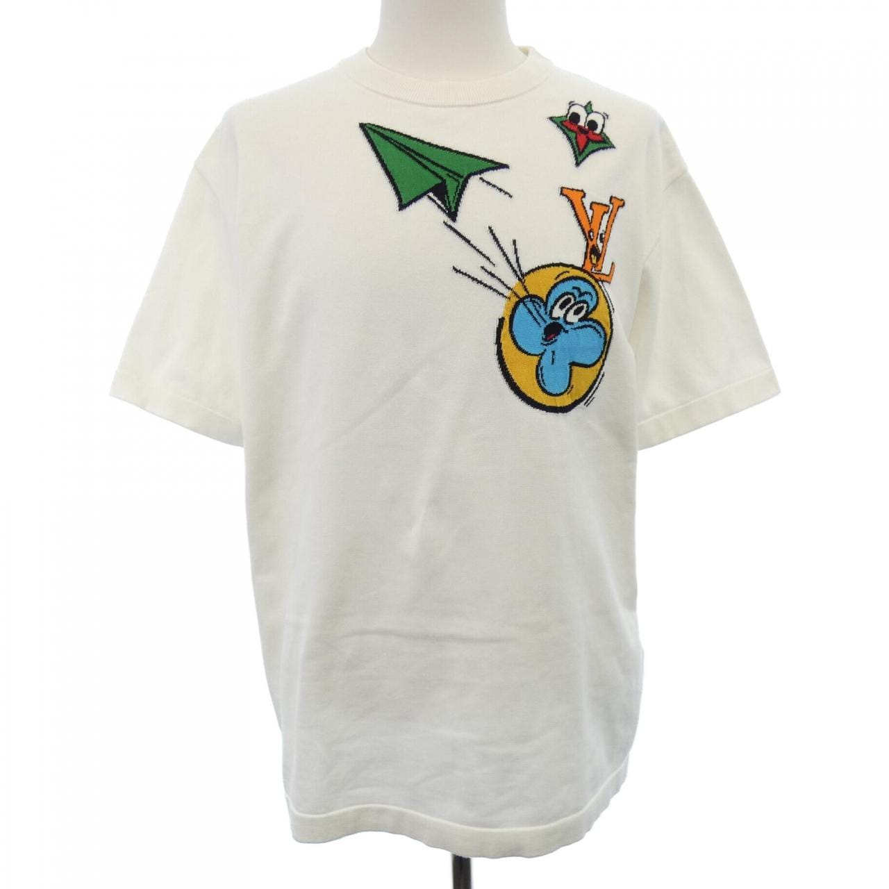 ルイヴィトン LOUIS VUITTON モノグラムコミックスインターシャショートスリーブクルーネック HON97WHA0 ニット