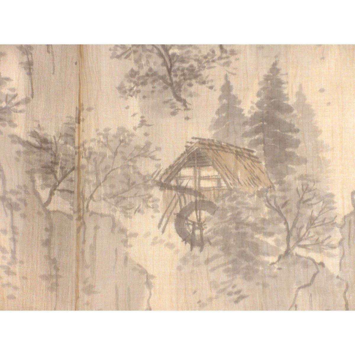 単衣　縮　友禅加工