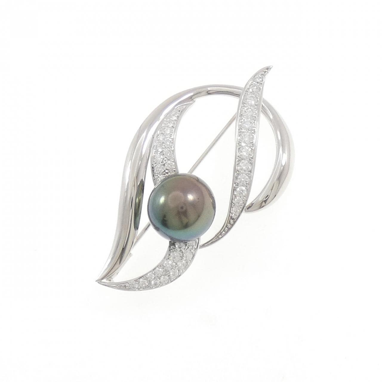 ミキモト 黒蝶パール ブローチ 12.2mm