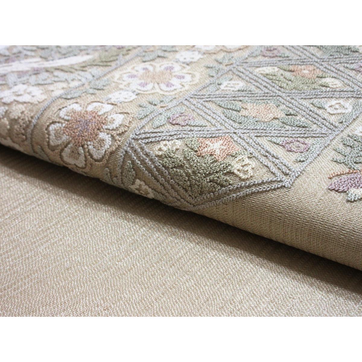 夏袋帯　相良刺繍